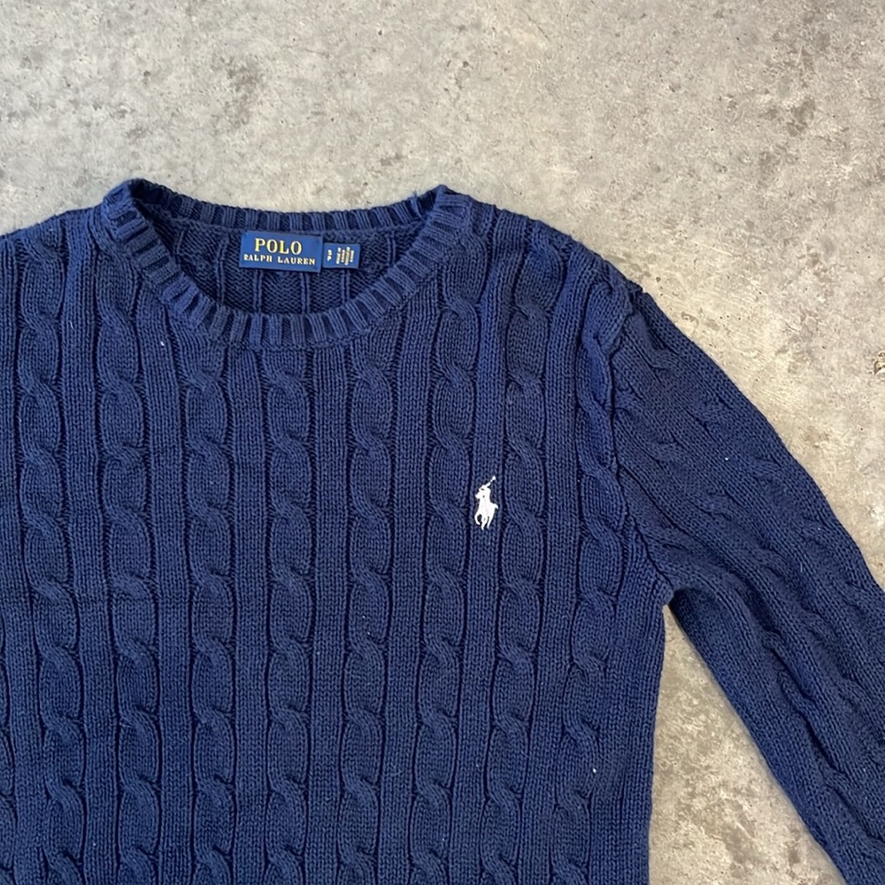 ✨ Polo by Ralph Lauren Cable Knit Navy Sweater